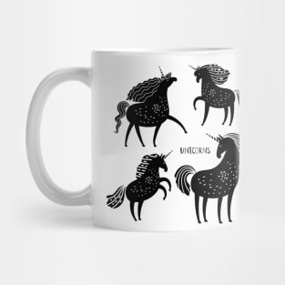 Unicorn Black Silhouettes Mug